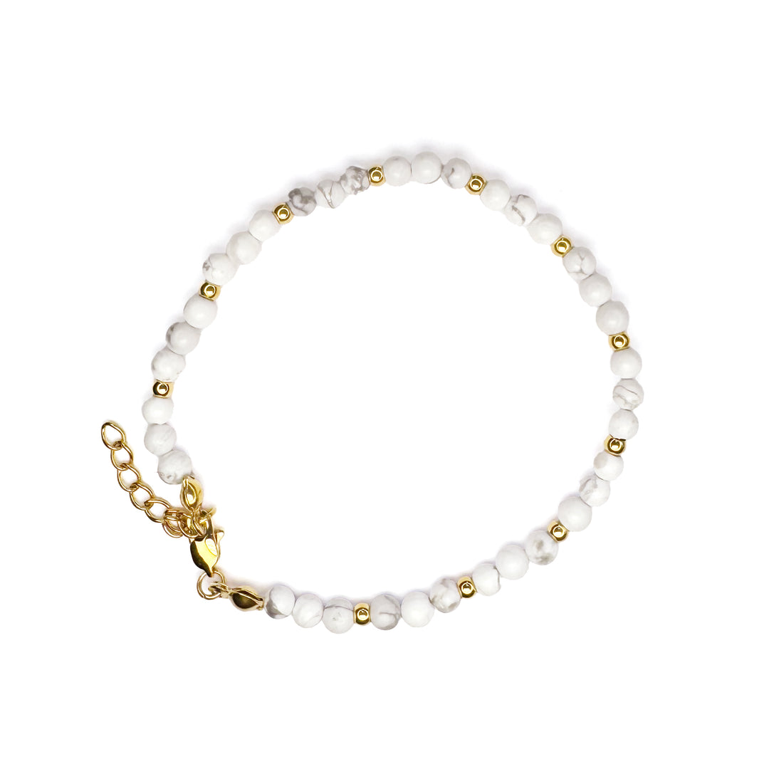 JBØRN Mum Beaded Bracelet White Marble & Gold - Personalisable Baby Products Sold and Personalised by JustBørn