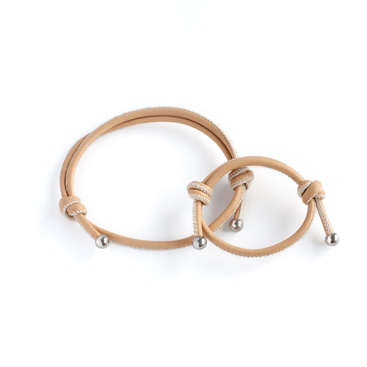 JBØRN Parent & Child Leather Bracelets Croissant - Personalisable Baby Products Sold and Personalised by JustBørn