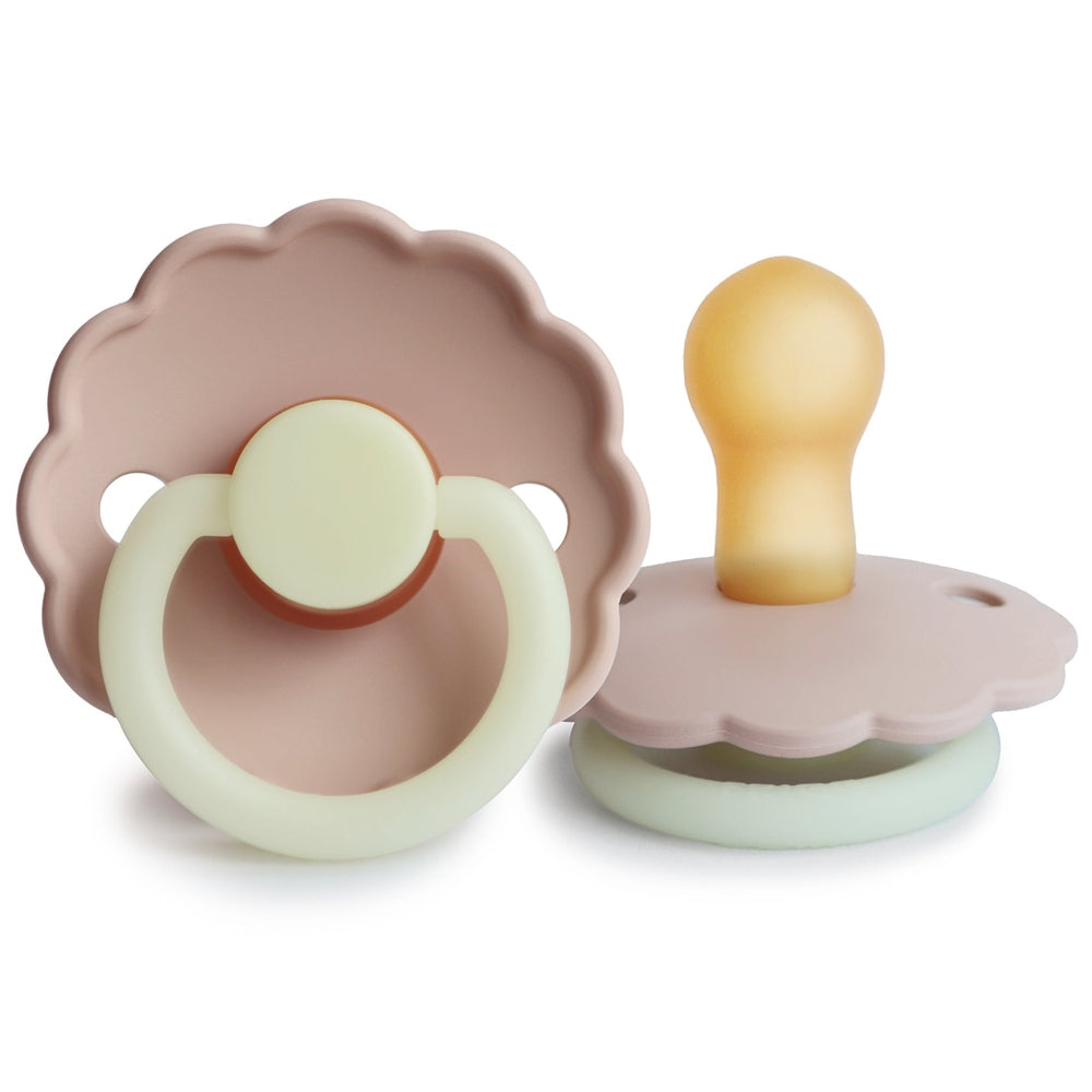 FRIGG Daisy Natural Rubber Latex Pacifier Blush - Personalisable Baby Products Sold and Personalised by JustBørn
