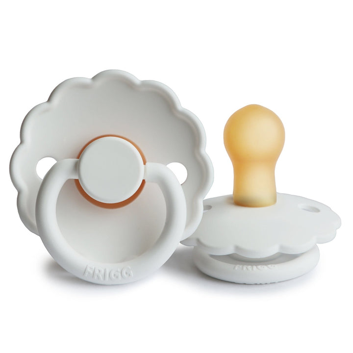 FRIGG Daisy Natural Rubber Latex Pacifier Bright White - Personalisable Baby Products Sold and Personalised by JustBørn