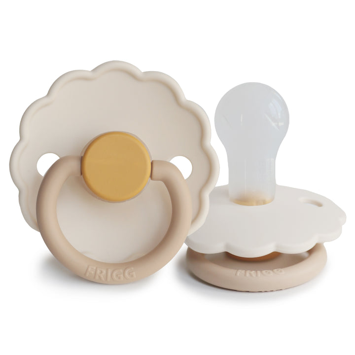 FRIGG Daisy Bloom Silicone Pacifier Chamomile - Personalisable Baby Products Sold and Personalised by JustBørn