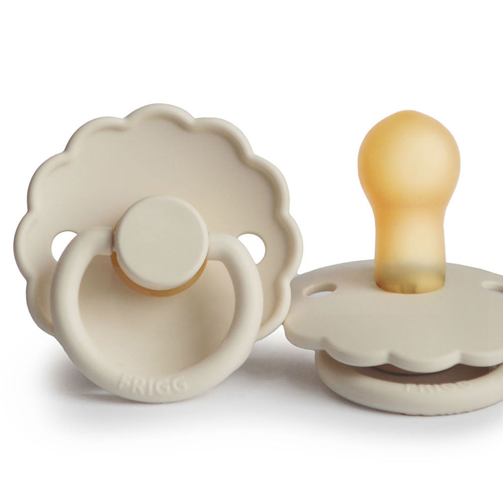 FRIGG Daisy Natural Rubber Latex Pacifier Cream - Personalisable Baby Products Sold and Personalised by JustBørn