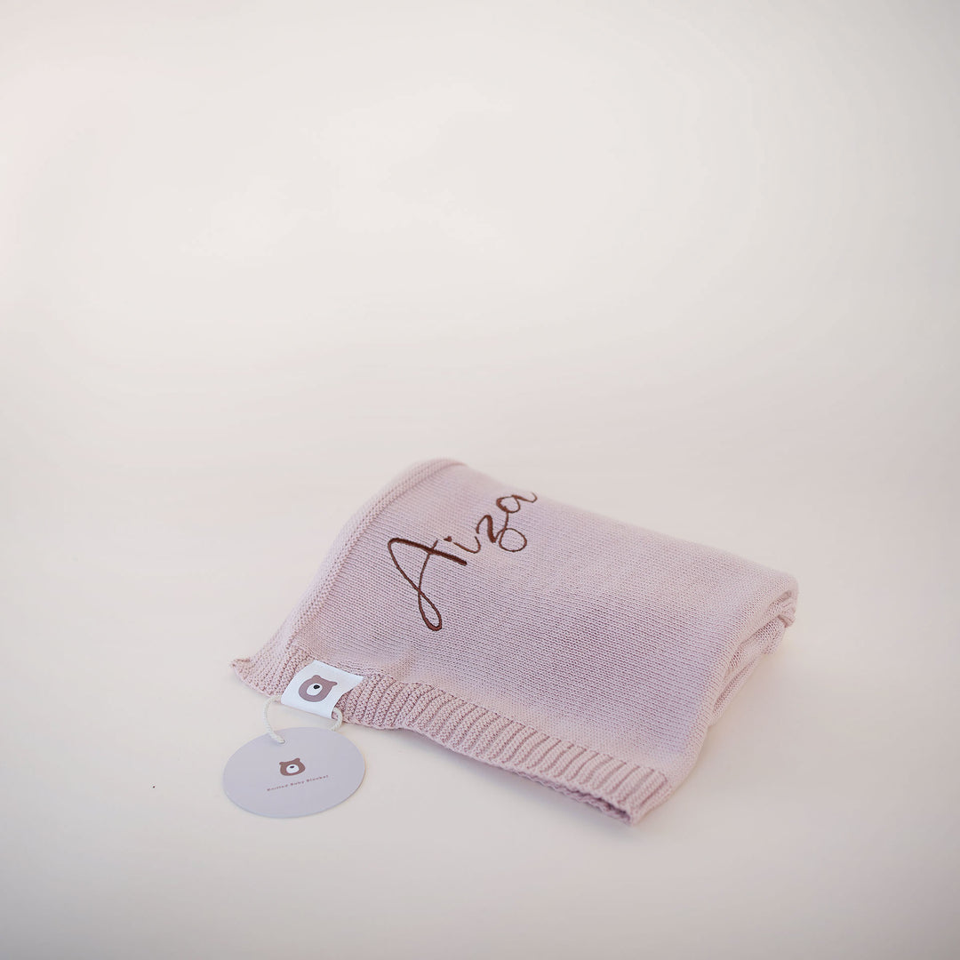 JBØRN Knitted Blanket - Personalisable Baby Products Sold and Personalised by JustBørn