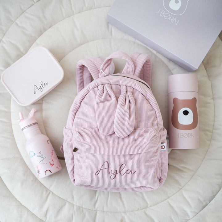 JBØRN Personalised Set | Backpack & Water Bottle Set Lilac Backpack & Unicorn Bottle Set - Personalisable Baby Products Sold and Personalised by JustBørn