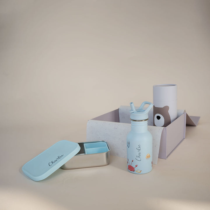 JBØRN Personalised Set | Water Bottle & Lunch Box Set - Personalisable Baby Products Sold and Personalised by JustBørn