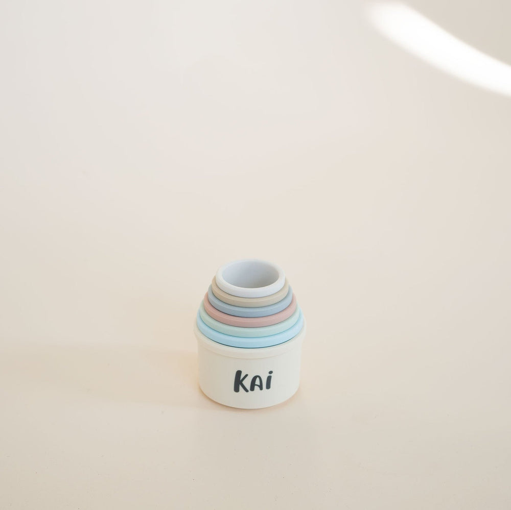 JBØRN Silicone Stacking Tower Cups - Personalisable Baby Products Sold and Personalised by JustBørn