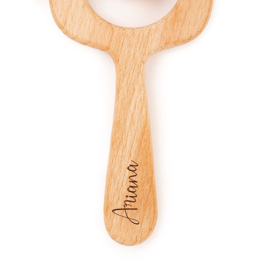 JBØRN Wooden Teddy Rattle - Personalisable Baby Products Sold and Personalised by JustBørn