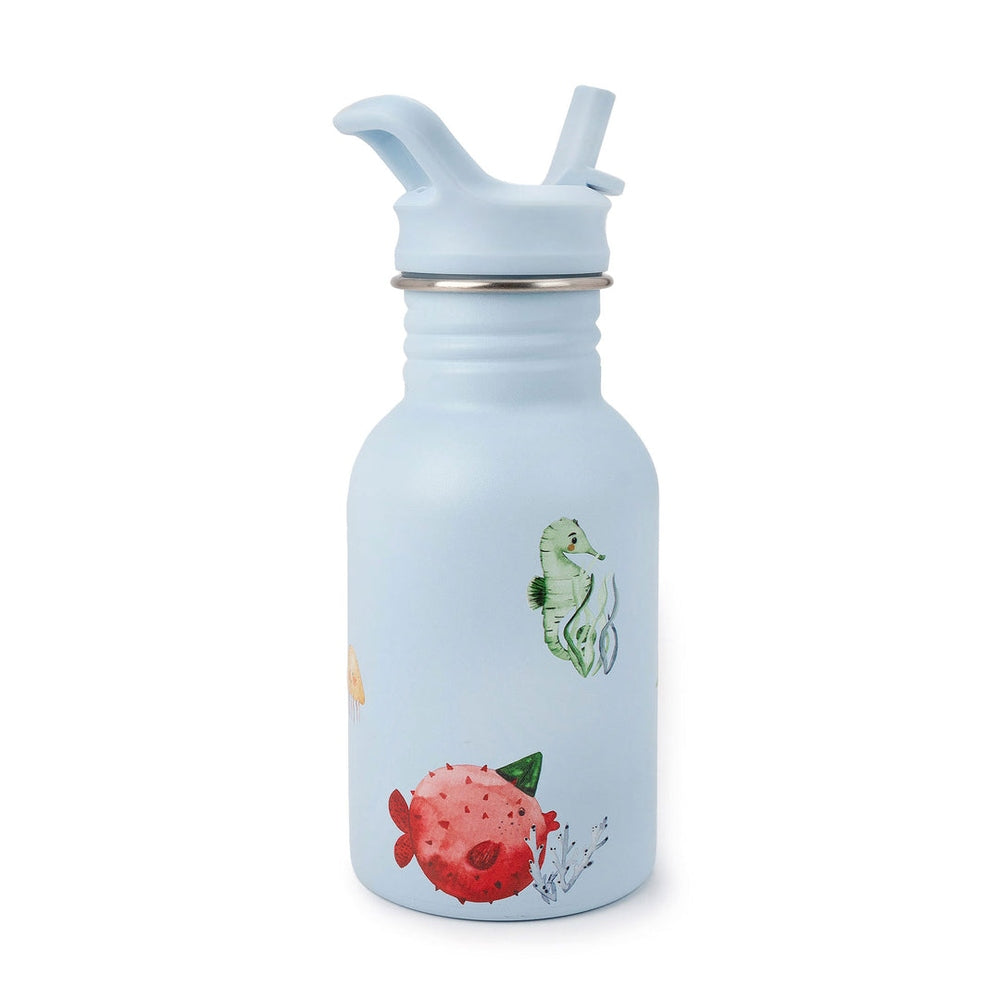 JBØRN Personalised Stainless Steel Kids Water Bottle Ocean - Personalisable Baby Products Sold and Personalised by JustBørn