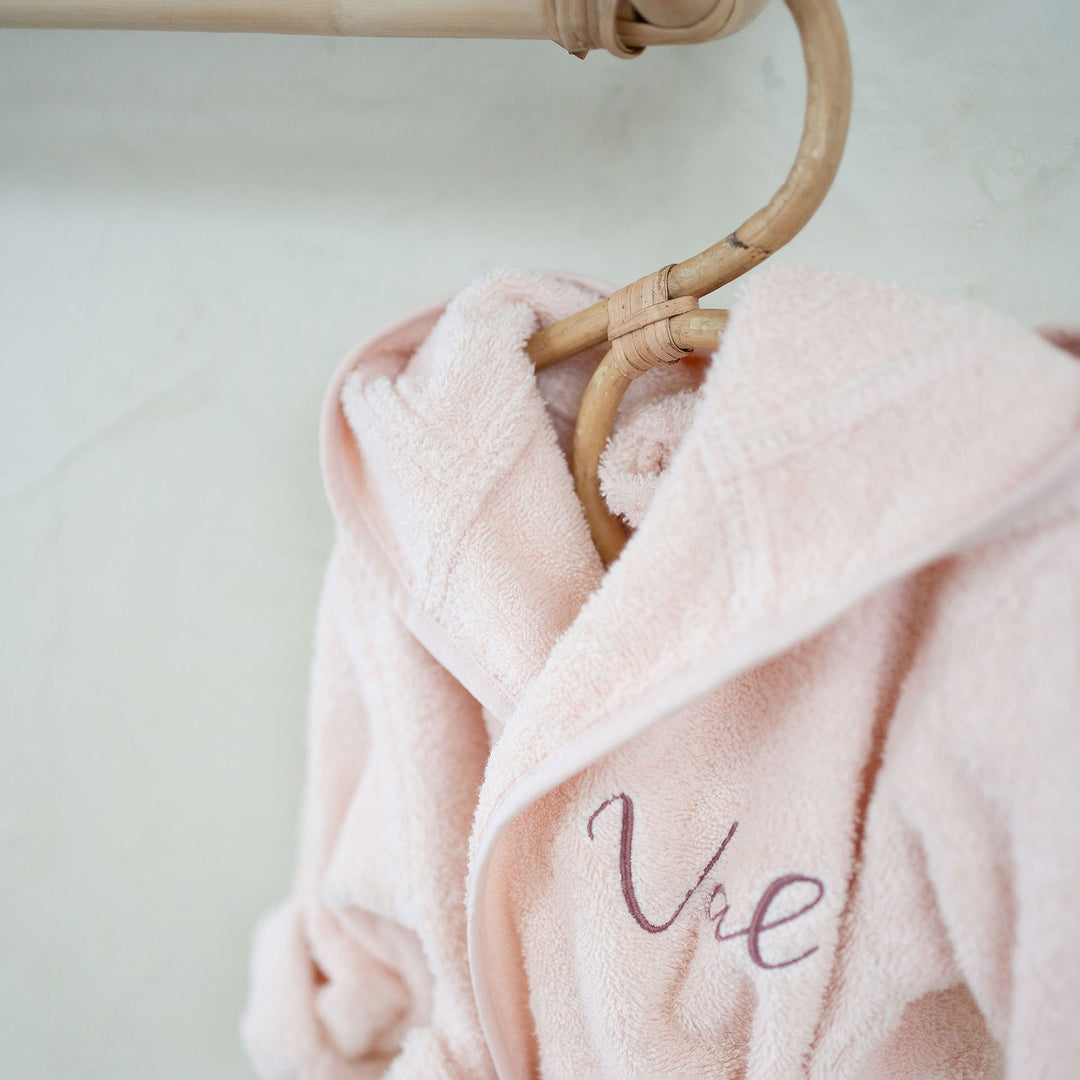 JBØRN Organic Cotton Baby Hooded Towelling Bathrobe - Personalisable Baby Products Sold and Personalised by JustBørn