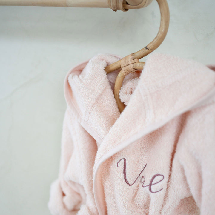 JBØRN Organic Cotton Baby Hooded Towelling Bathrobe - Personalisable Baby Products Sold and Personalised by JustBørn