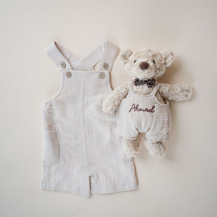 JBØRN Baby Boy Gift Set | Personalised Teddy & Matching Baby Dungarees - Personalisable Baby Products Sold and Personalised by JustBørn