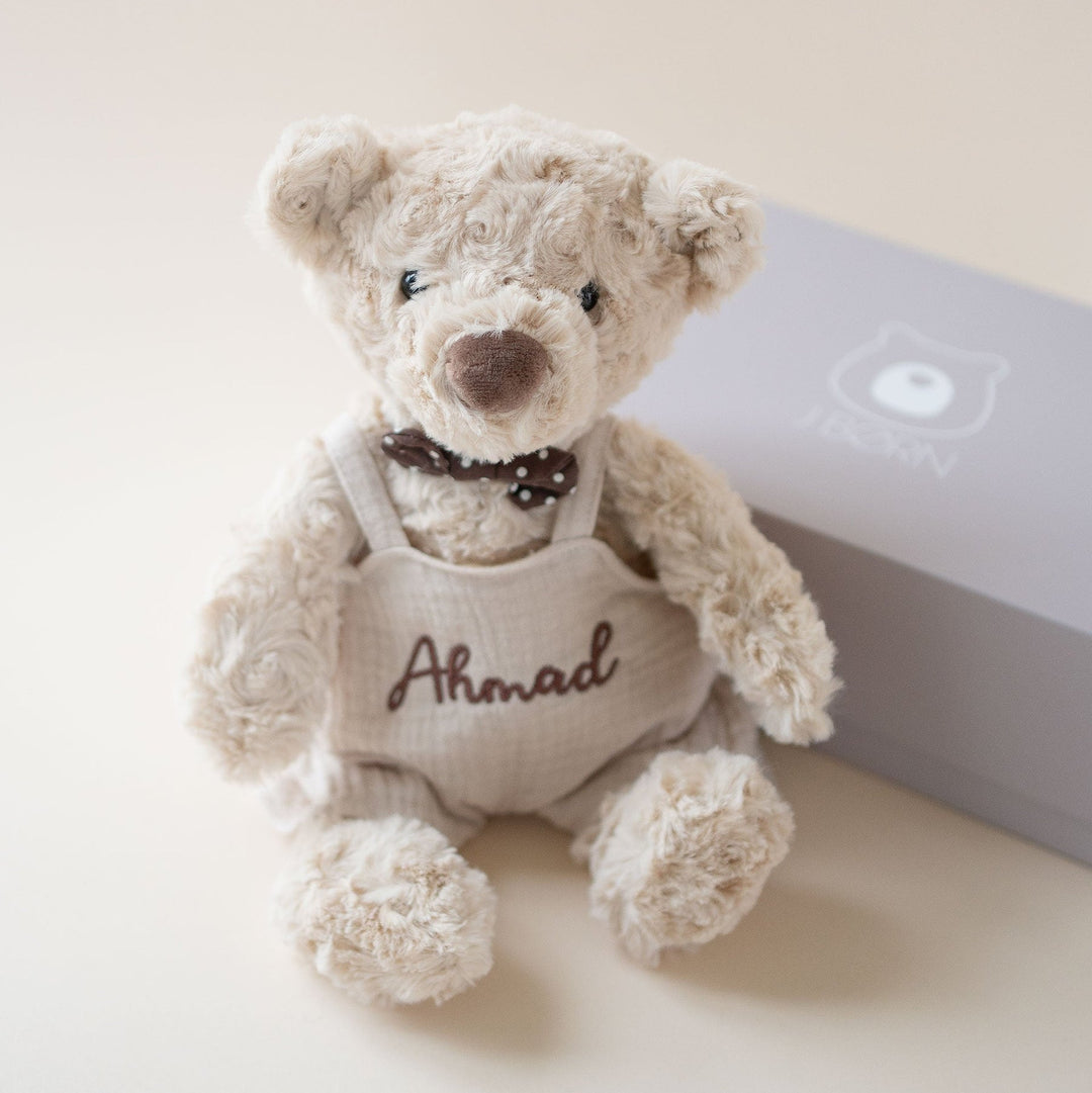 JBØRN Baby Boy Gift Set | Personalised Teddy & Matching Baby Dungarees - Personalisable Baby Products Sold and Personalised by JustBørn