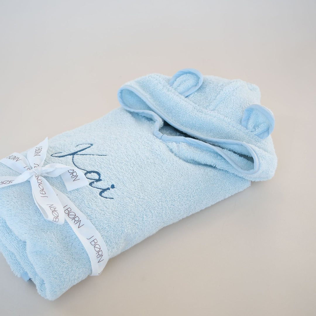 JBØRN Organic Cotton Towelling Hooded Poncho - Personalisable Baby Products Sold and Personalised by JustBørn