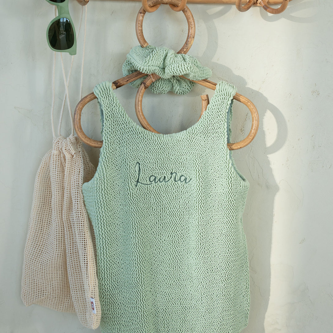 JBØRN Baby Girl Classic Crinkle Swimsuit - Personalisable Baby Products Sold and Personalised by JustBørn