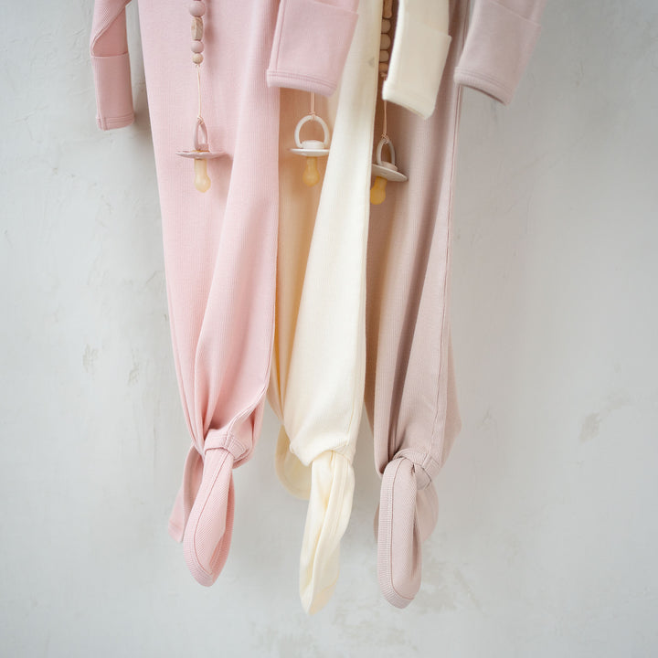 JBØRN Organic Cotton Knotted Baby Gown & Hat - Personalisable Baby Products Sold and Personalised by JustBørn