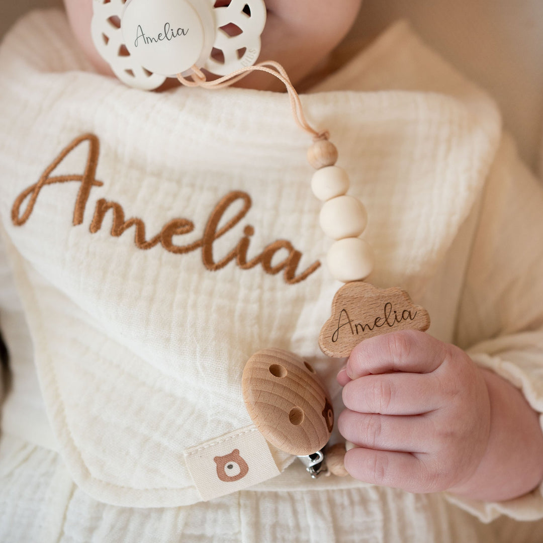 JBØRN Baby Gift Set | Bunny Soft Toy & Matching Muslin Baby Bib - Personalisable Baby Products Sold and Personalised by JustBørn
