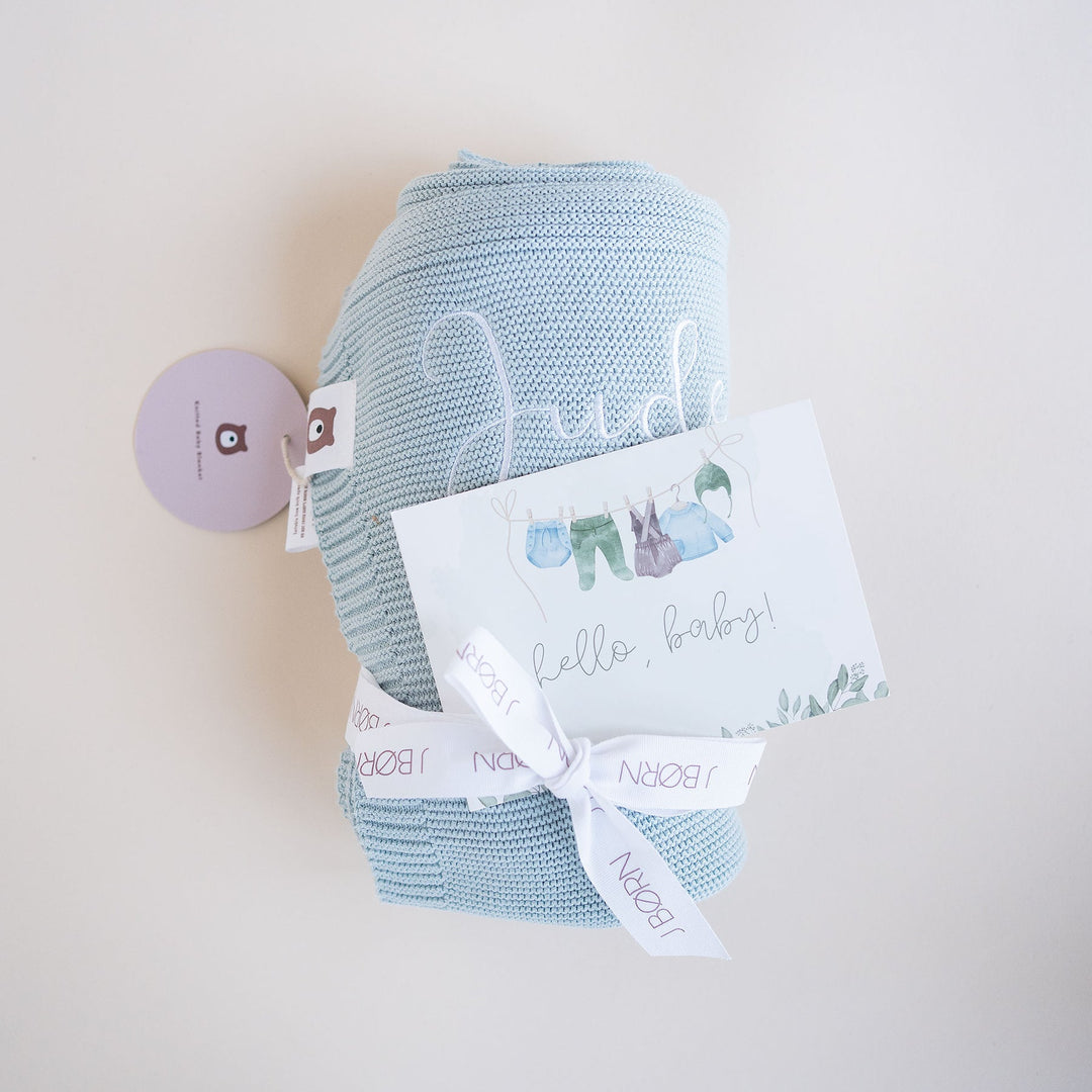 JBØRN Knitted Blanket - Personalisable Baby Products Sold and Personalised by JustBørn