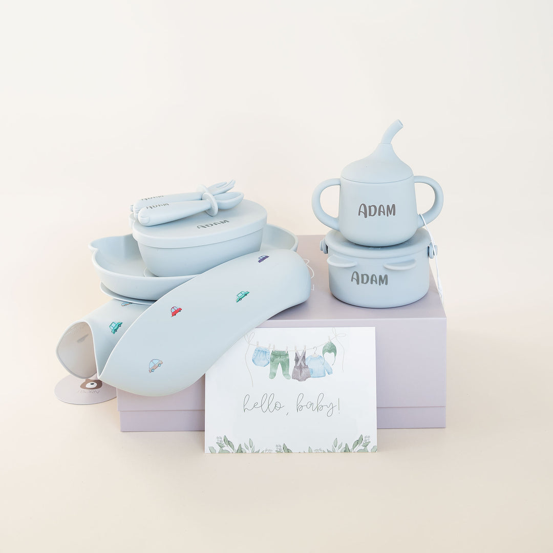JBØRN Baby Weaning Full Essentials Gift Box - Personalisable Baby Products Sold and Personalised by JustBørn