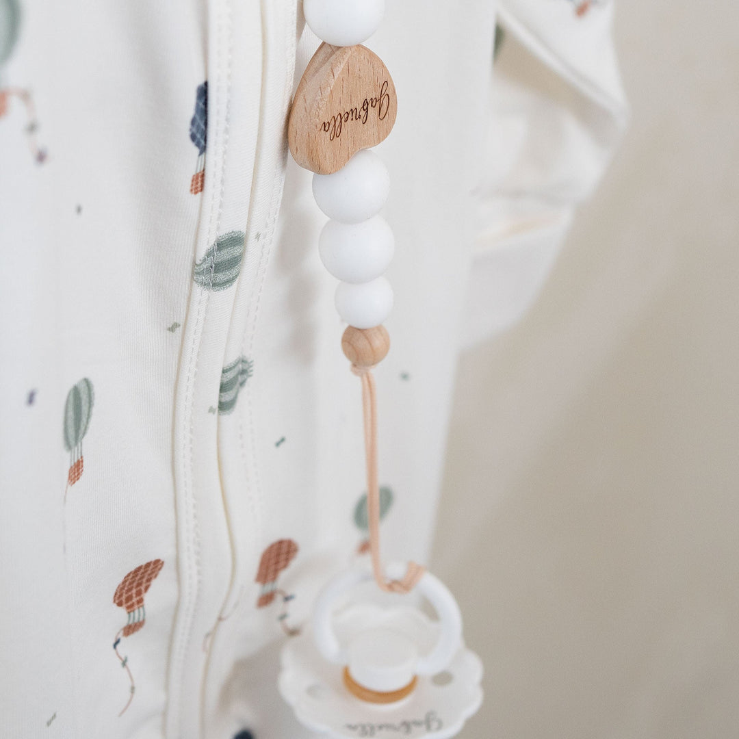 JBØRN Love Heart Pacifier Clip Blush - Personalisable Baby Products Sold and Personalised by JustBørn