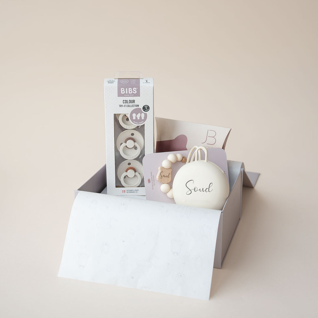 JBØRN x BIBS Baby Gift Set | Baby's First Pacifier Pack & Holders Set - Personalisable Baby Products Sold and Personalised by JustBørn