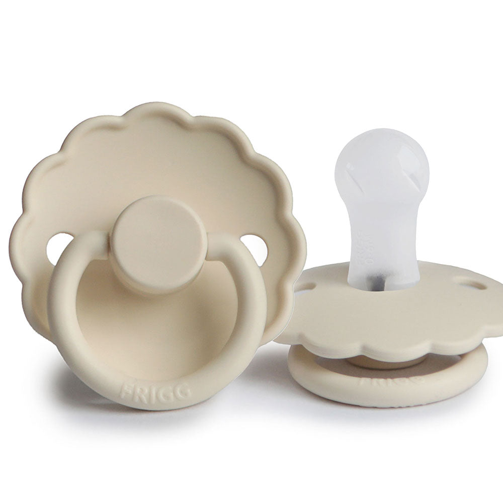 FRIGG Daisy Silicone Pacifier Cream Size 1 (0-6 months) - Personalisable Baby Products Sold and Personalised by JustBørn