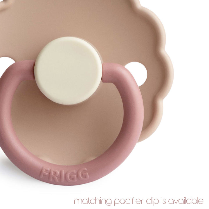 FRIGG Daisy Bloom Silicone Pacifier Peony - Personalisable Baby Products Sold and Personalised by JustBørn