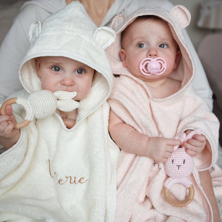 JBØRN Organic Cotton Towelling Hooded Poncho - Personalisable Baby Products Sold and Personalised by JustBørn