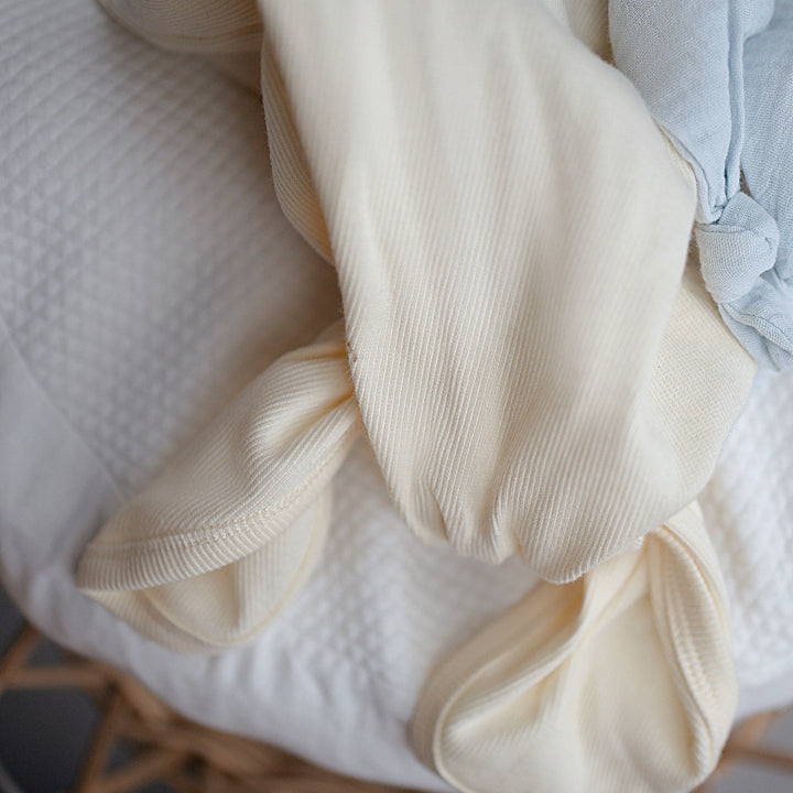 JBØRN Organic Cotton Knotted Baby Gown & Hat - Personalisable Baby Products Sold and Personalised by JustBørn