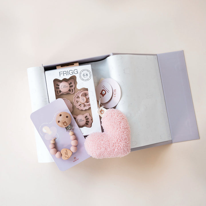 JBØRN x FRIGG Baby Gift Set | Baby's First Pacifier Pack & Holders Set - Personalisable Baby Products Sold and Personalised by JustBørn