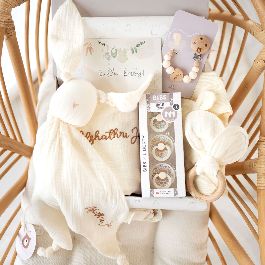 JBØRN x BIBS Welcome Baby Gift Set | Newborn Bundle - Personalisable Baby Products Sold and Personalised by JustBørn