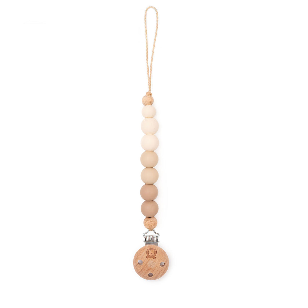 JBØRN Colour Block Pacifier Clip Ivory & Vanilla No - Personalisable Baby Products Sold and Personalised by JustBørn