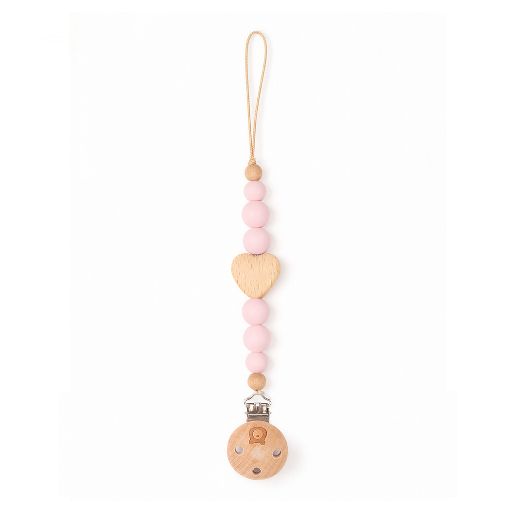 JBØRN Love Heart Pacifier Clip Blossom - Personalisable Baby Products Sold and Personalised by JustBørn