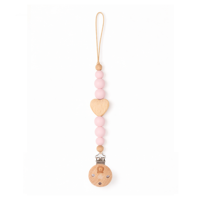 JBØRN Love Heart Pacifier Clip Blossom - Personalisable Baby Products Sold and Personalised by JustBørn
