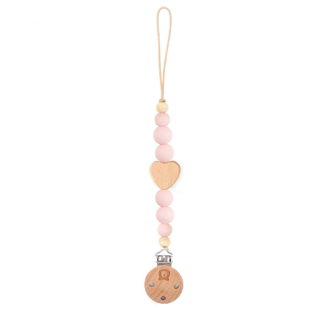 JBØRN Love Heart Pacifier Clip Vanilla - Personalisable Baby Products Sold and Personalised by JustBørn