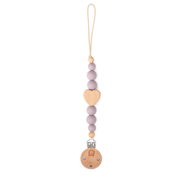 JBØRN Love Heart Pacifier Clip Soft Lilac - Personalisable Baby Products Sold and Personalised by JustBørn