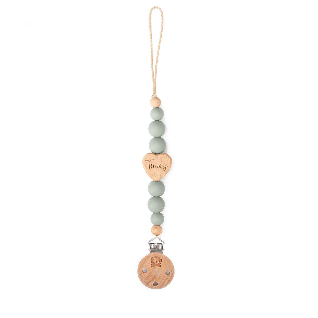 JBØRN Love Heart Pacifier Clip Vanilla - Personalisable Baby Products Sold and Personalised by JustBørn