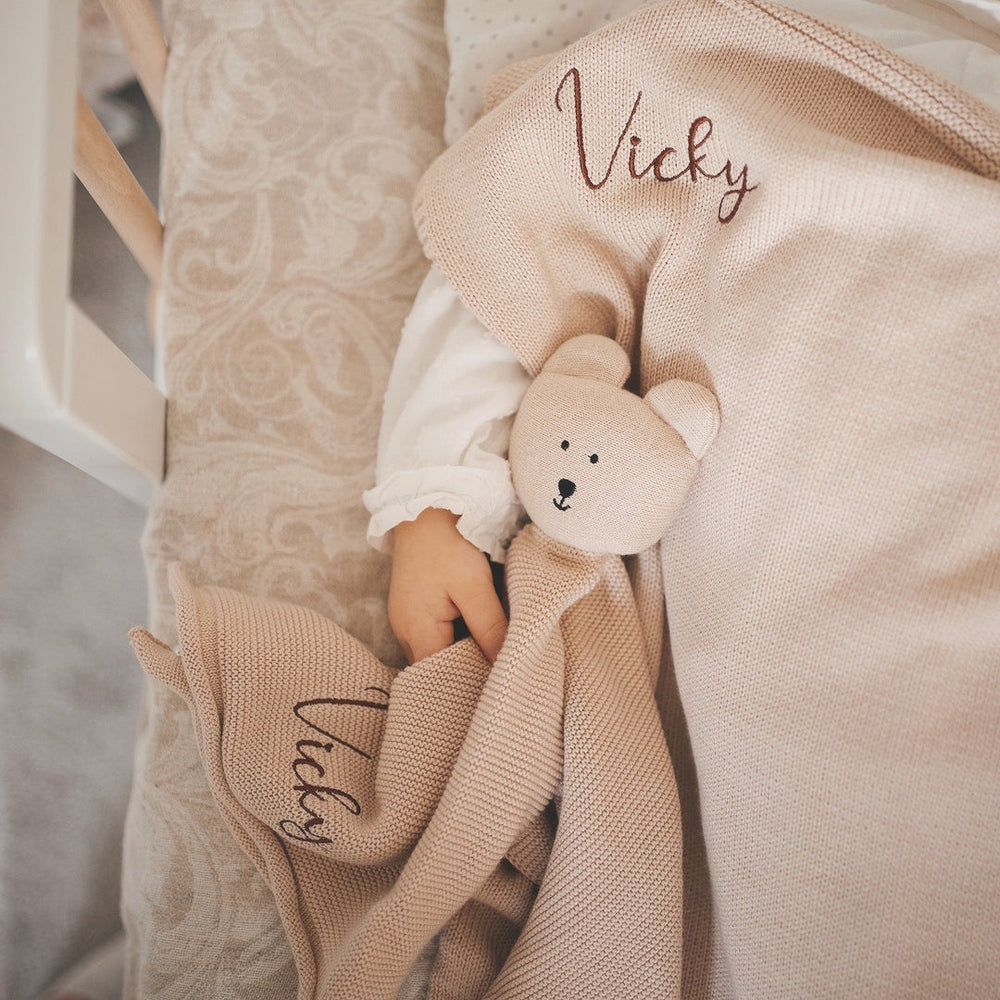JBØRN Baby Gift Set | Knitted Blanket & Comforter - Personalisable Baby Products Sold and Personalised by JustBørn