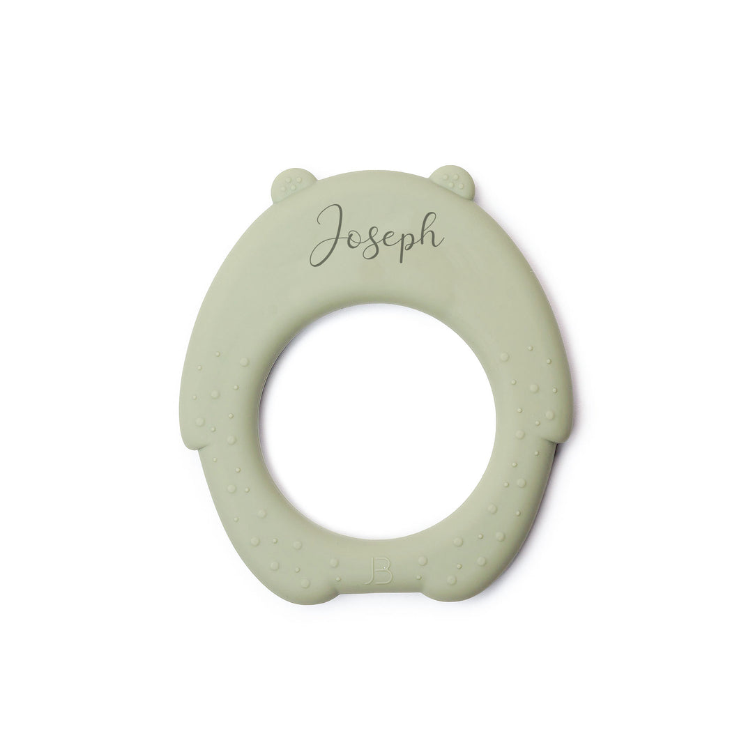 JBØRN Bear Silicone Baby Teether Bear Teether | Sage - Personalisable Baby Products Sold and Personalised by JustBørn