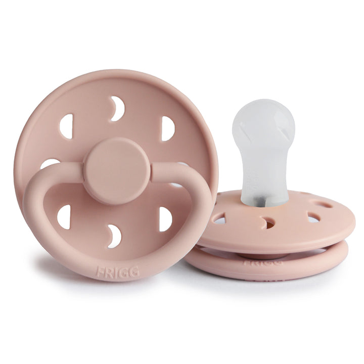FRIGG Moon Silicone Pacifier Blush - Personalisable Baby Products Sold and Personalised by JustBørn