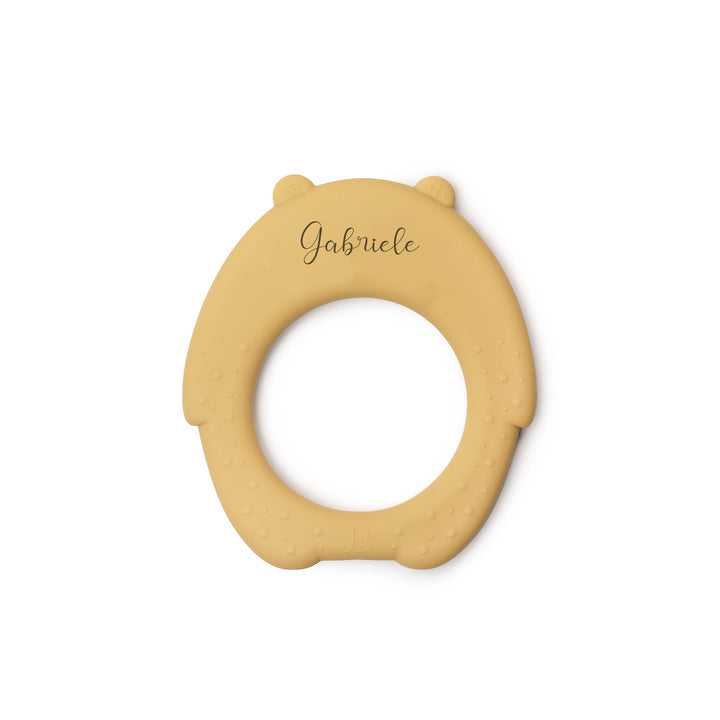JBØRN Bear Silicone Baby Teether Bear Teether | Honey Gold - Personalisable Baby Products Sold and Personalised by JustBørn