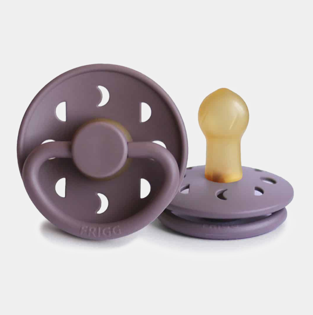 FRIGG Moon Natural Rubber Latex Pacifier Twilight Mauve - Personalisable Baby Products Sold and Personalised by JustBørn