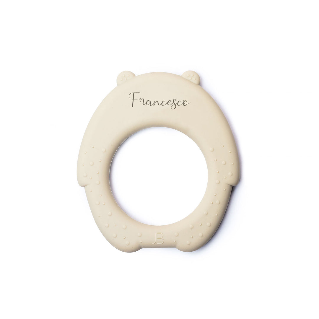 JBØRN Bear Silicone Baby Teether Bear Teether | Vanilla - Personalisable Baby Products Sold and Personalised by JustBørn