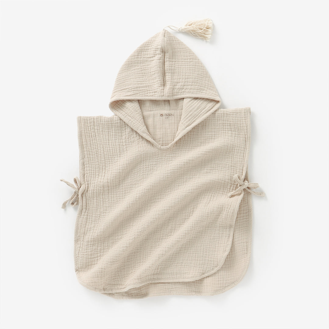 JBØRN Organic Cotton Muslin Hooded Poncho Towel - Personalisable Baby Products Sold and Personalised by JustBørn