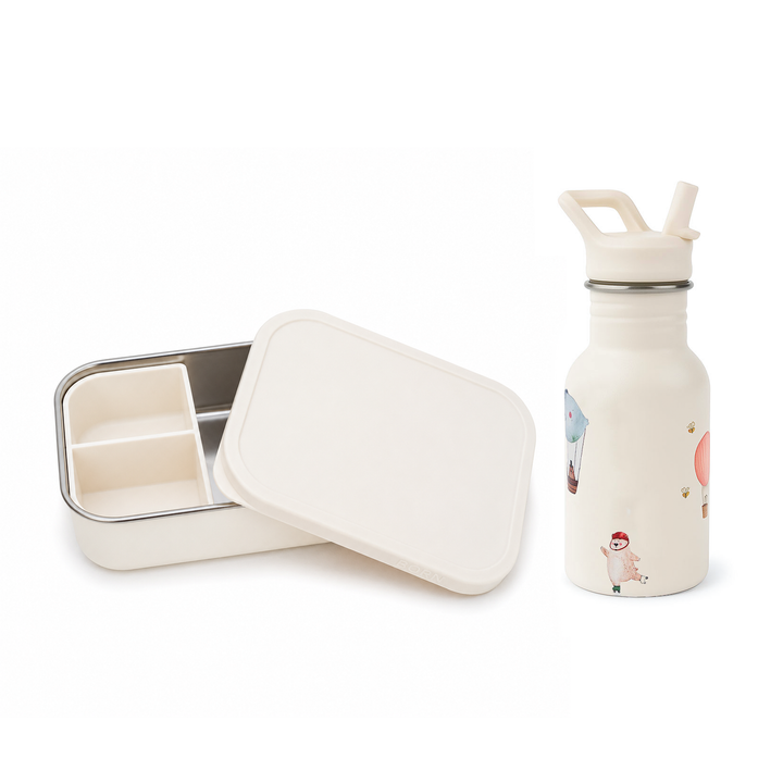 JBØRN Personalised Set | Water Bottle & Lunch Box Set Adventure Bear Lunch Box Set - New Design - Personalisable Baby Products Sold and Personalised by JustBørn
