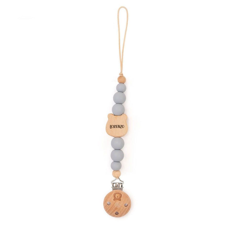 JBØRN Bear Pacifier Clip Blush - Personalisable Baby Products Sold and Personalised by JustBørn