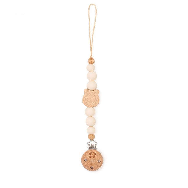 JBØRN Bear Pacifier Clip Ivory - Personalisable Baby Products Sold and Personalised by JustBørn