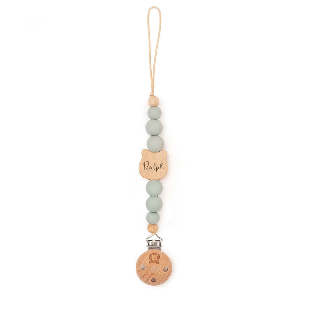 JBØRN Bear Pacifier Clip Desert - Personalisable Baby Products Sold and Personalised by JustBørn