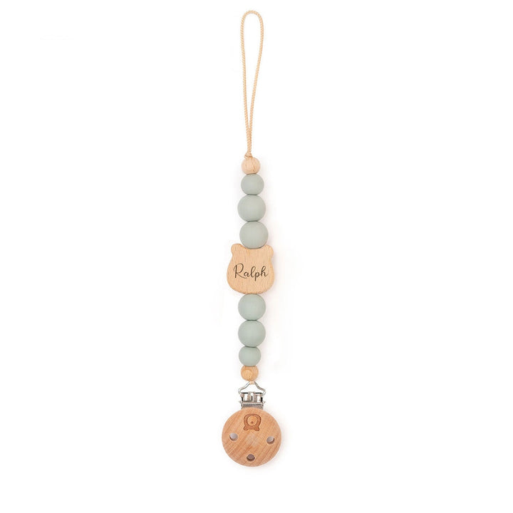 JBØRN Bear Pacifier Clip Desert - Personalisable Baby Products Sold and Personalised by JustBørn