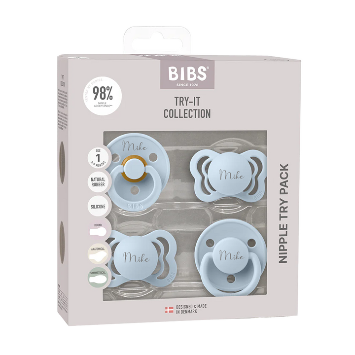 BIBS Pacifiers - Try-It Collection - Personalisable Baby Products Sold and Personalised by JustBørn