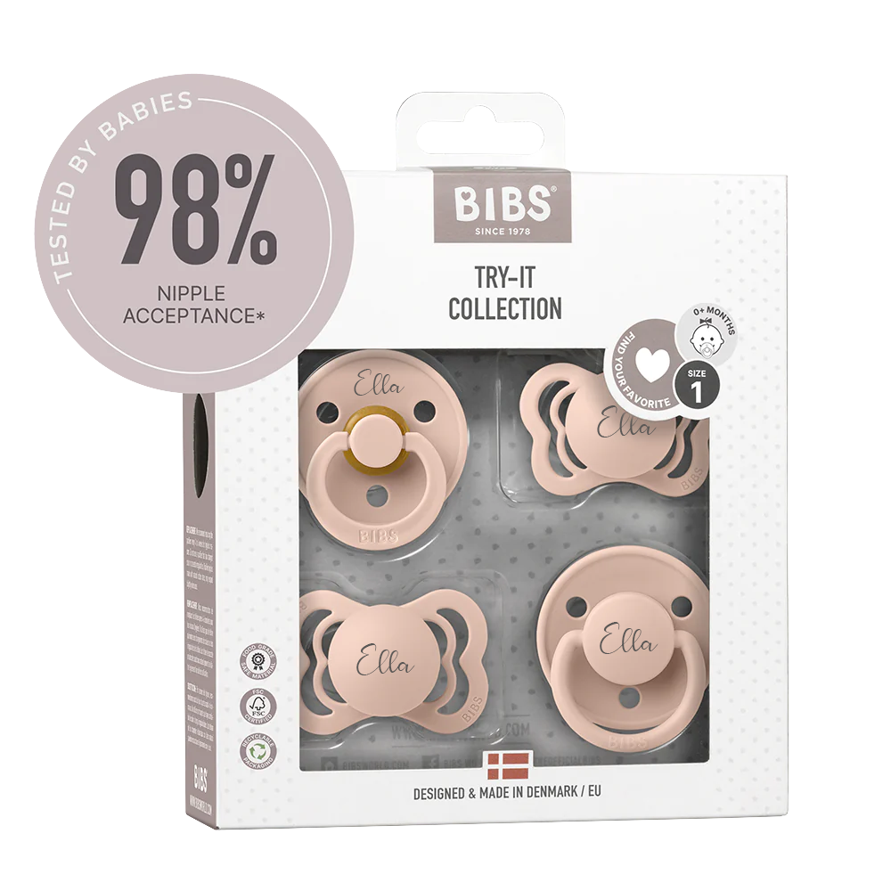 BIBS Pacifiers - Try-It Collection Blush - Personalisable Baby Products Sold and Personalised by JustBørn